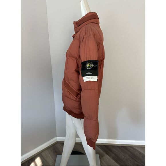 NWT Stone Island Mens Down Packable Hood Compass Badge Puffer Jacket Rust Large - Picture 5 of 10
